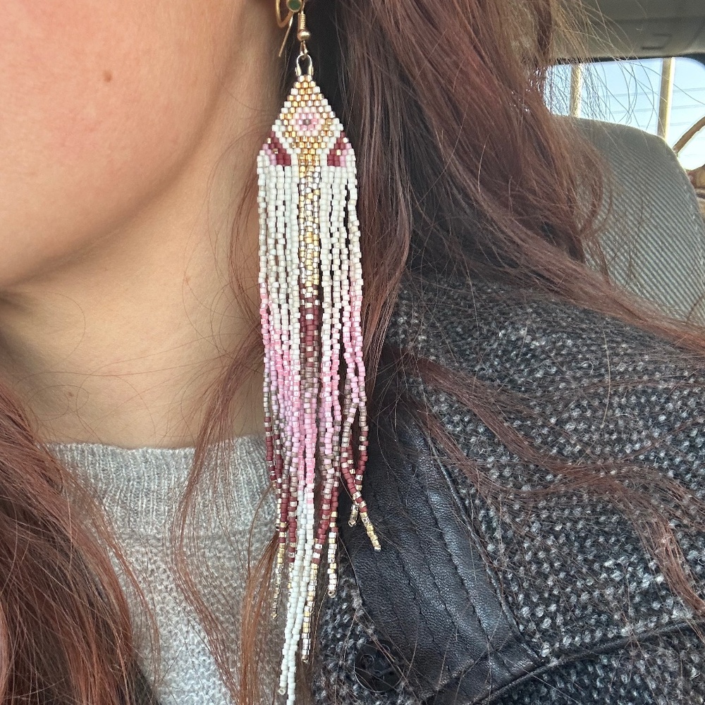 Beaded Fringe Earrings
